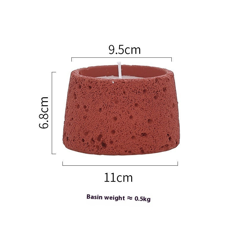 Pair of concrete holders in beige and black