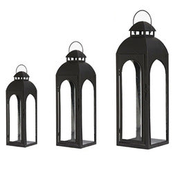 Lantern lit on a stone terrace