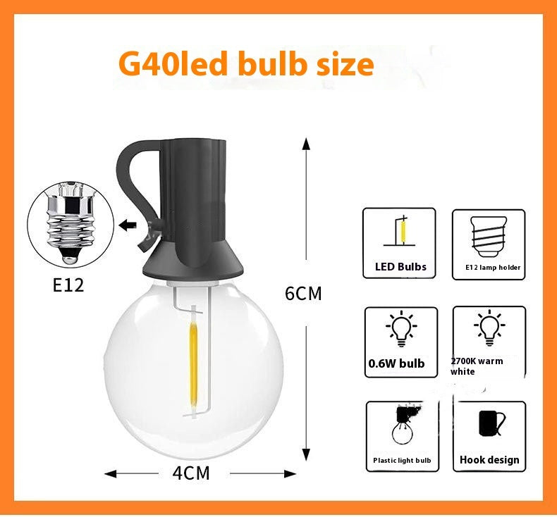 Bulb spacing detail along the cord