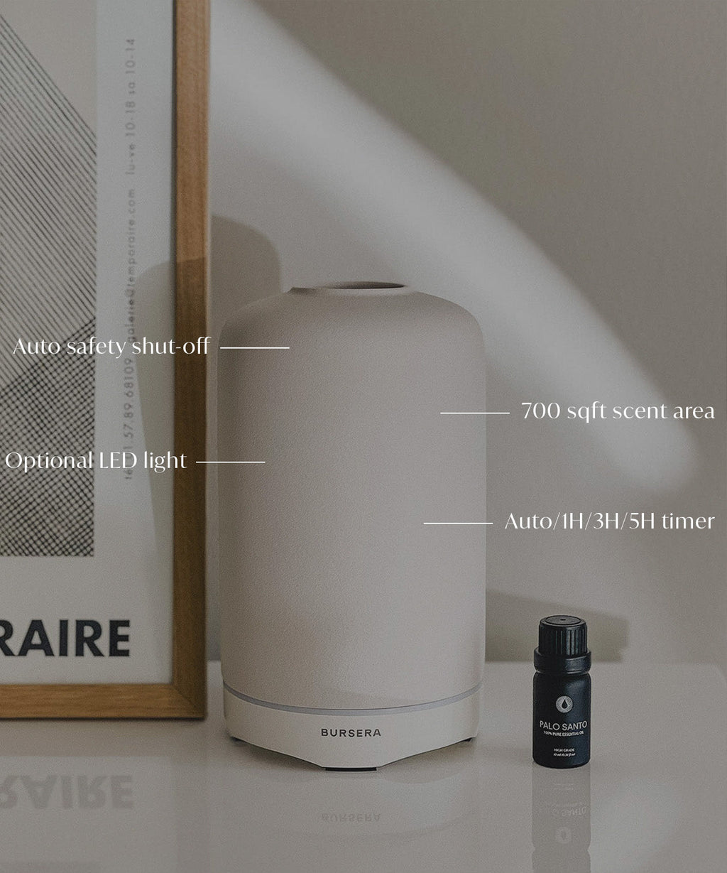 White Matte Ceramic Diffuser – Essential Oil Aromatherapy Diffuser