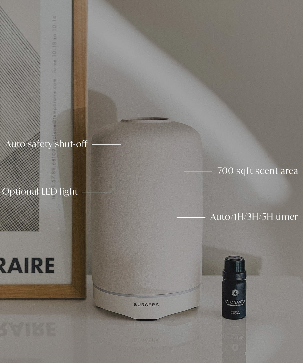 White Matte Ceramic Diffuser – Essential Oil Aromatherapy Diffuser