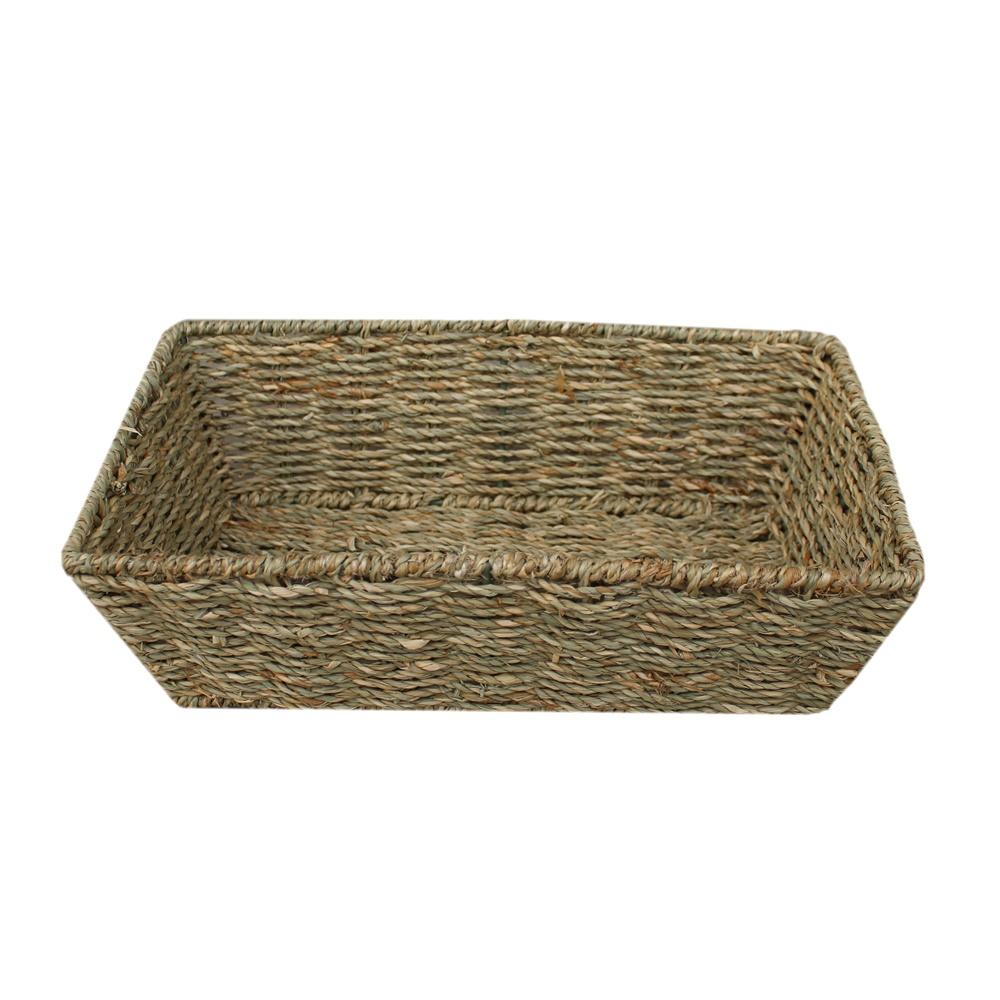 Medium seagrass tray styled with a lantern and candle