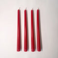 Ruby Red Pure Beeswax Taper Candles – Set of 4, 25cm, shown in retail box