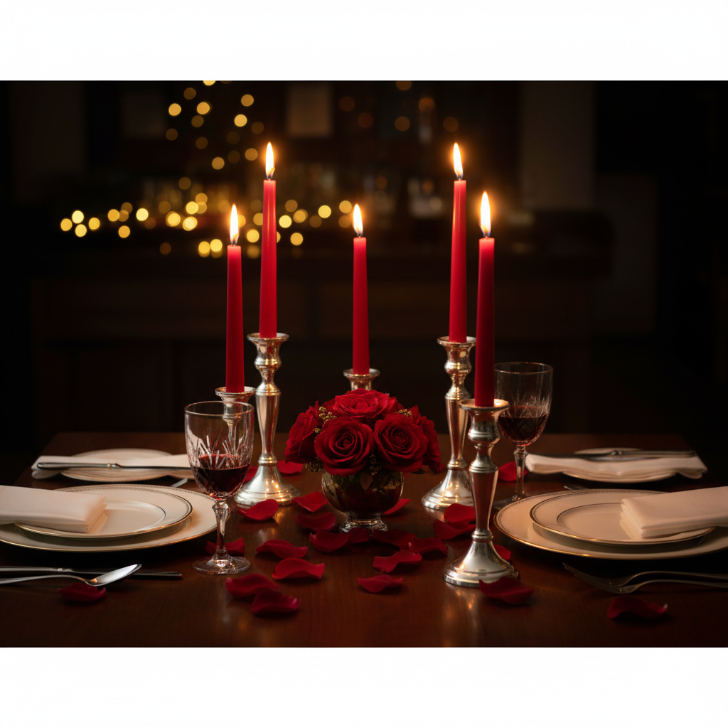 Ruby Red Beeswax Taper Candles – Set of 4 | 25cm